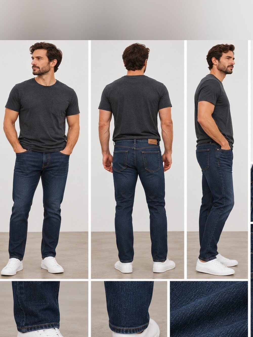 Eddie Bauer Men’s Dark Wash Tapered Jeans 34x32